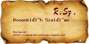 Rosenblüh Szalóme névjegykártya